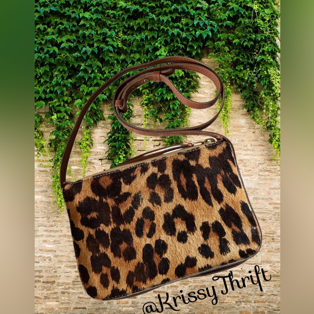 Madewell Simple Crossbody Bag in Leopard Calf Hair